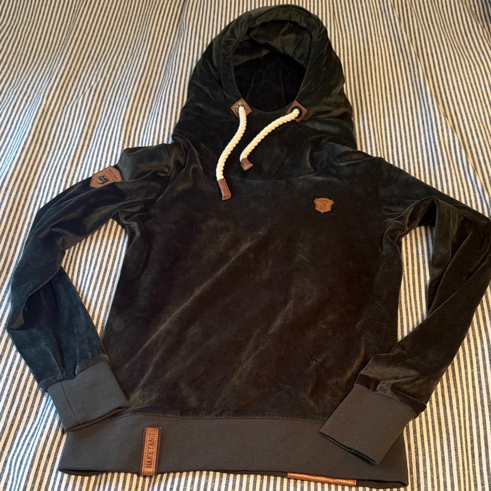 Women’s Dark Green Velour Hoodie